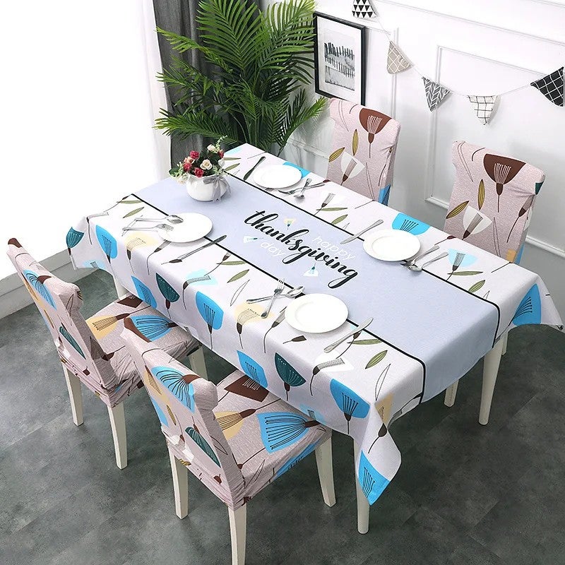 Bluejw Printed Fitted Table Cloth Polyester Waterproof Table Clothes for Restaurants - Image 1